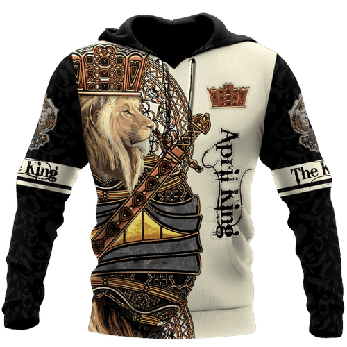 April Black King Lion 3D All Over Printed Unisex Shirts