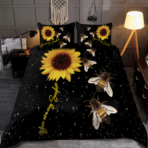 Tmarc Tee Bee And Sunflower You Are My Sunshine All Over Printed Bedding Set MEI