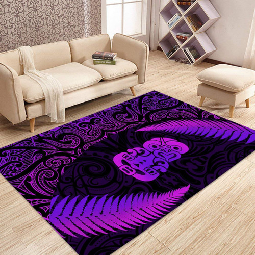 Tmarc Tee Aotearoa Manaia Silver Fern Purple D Design Rug