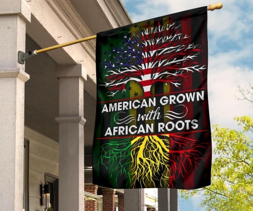 Tmarc Tee American Grown With African Roots Flag