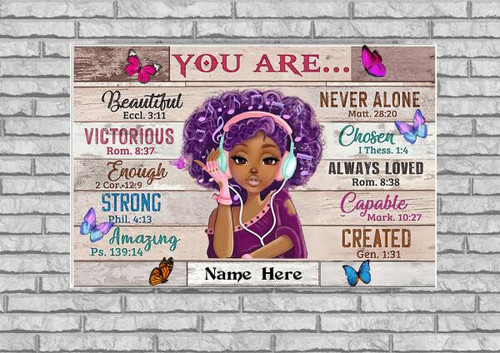 Tmarc Tee Customize Black Girl You Are Beautiful Black Teenage Canvas, Best Gift For Black Women