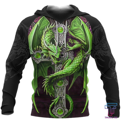Tmarc Tee Irish Saint Patrick's Day Shamrock Celtic Cross Dragon Hoodie T-Shirt Sweatshirt TT