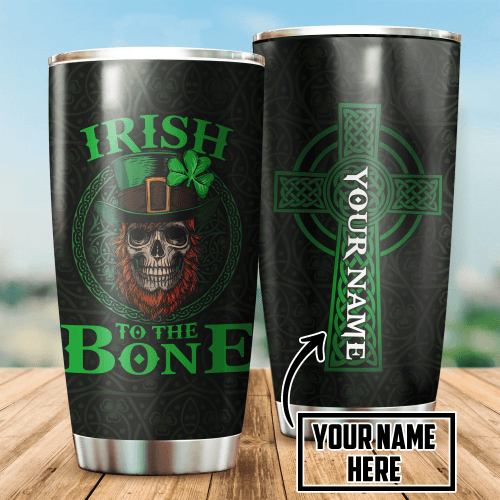 Tmarc Tee Irish Saint Patrick Day Skull Stainless Steel Tumbler Personalized Personalized