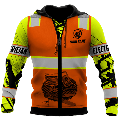 Tmarc Tee Electrician And Lineman Personalized Safety Premium Unisex Hoodie ML