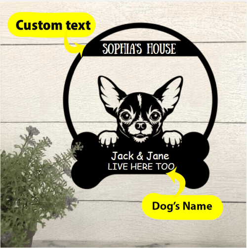 Tmarc Tee Dog Lovers Personalized Funny Metal Sign Dog House