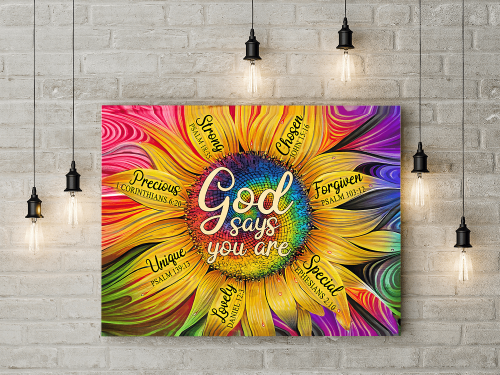 Tmarc Tee Jesus-Sunflower God Say You Poster Horizontal