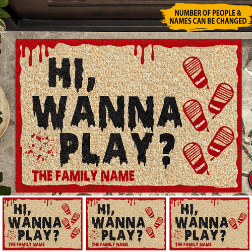 Tmarc Tee Hi Wanna Play Personalized Doormat Special Gift Home Decor