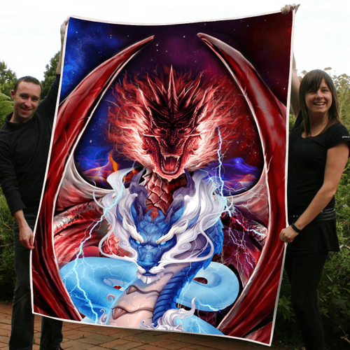 Tmarc Tee Dungeons and Dragons Western Dragon And Eastern Dragon Printed Blanket