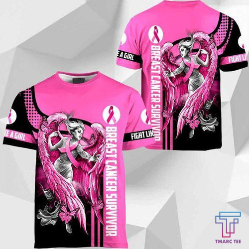 Tmarc Tee D Breast Cancer Angel Survivor Hoodie T-Shirt Sweatshirt SU