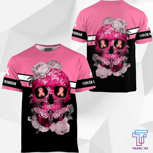 Tmarc Tee D Skull Flower Breast Cancer Awareness Hoodie T-Shirt Sweatshirt SU