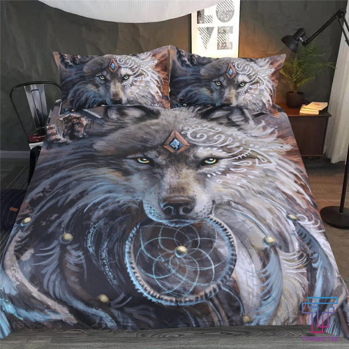 Tmarc Tee Wolf Warrior Bedding Set - Native American Duvet Cover