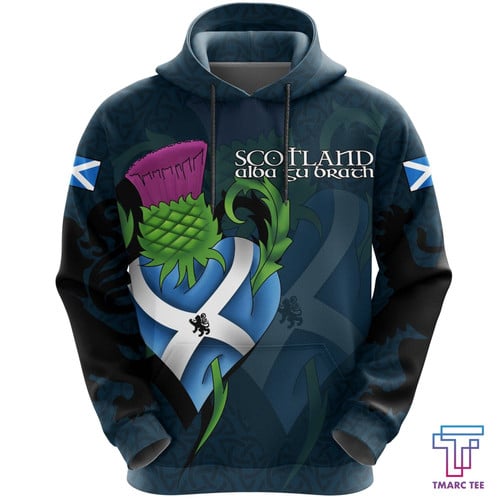 Tmarc Tee Scotland Hoodie Pullover - Celtic Thistle Lion Flag NNK