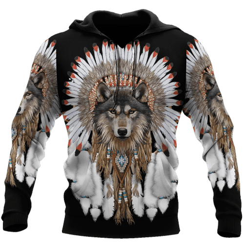 Tmarc Tee Wolf Native American Hoodie Shirts