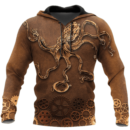Tmarc Tee Octopus Steampunk Mechanic All Over Printed Hoodie For Men and Women TN