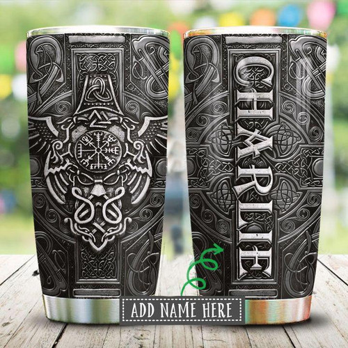Tmarc Tee Personalized Viking Metal Style Stainless Steel Tumbler Personalized