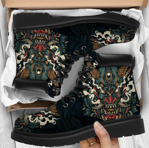 Tmarc Tee Oni Mask Tattoo Boots for Men and Women