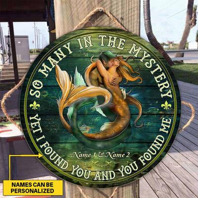Tmarc Tee So Many In The Mystery - Mermaid Personalized Round Wood Sign