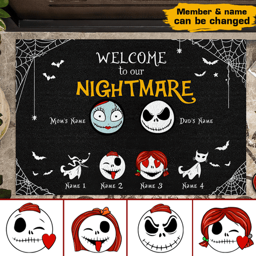 Tmarc Tee Welcome To Our Nightmare Personalized Doormat, Best Gift For Halloween Home Decoration