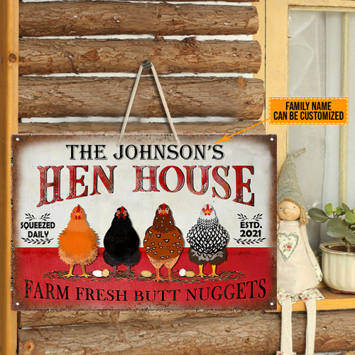 Tmarc Tee Personalized Chicken Hen House Rectangle Wood Sign HN
