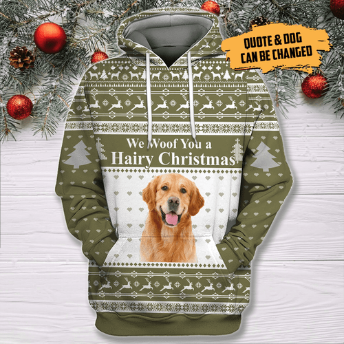 Tmarc Tee We Wolf You A Hairy Christmas Personalized D All Over Print Hoodie, Christmas Gifts For Dog Lover