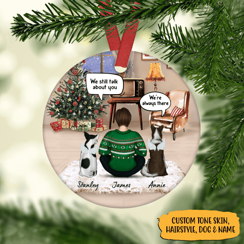 Tmarc Tee Personalized Christmas Ornaments I Still Talk About You, Custom Memorial Gifts, Gift For Dog Dad Lovers