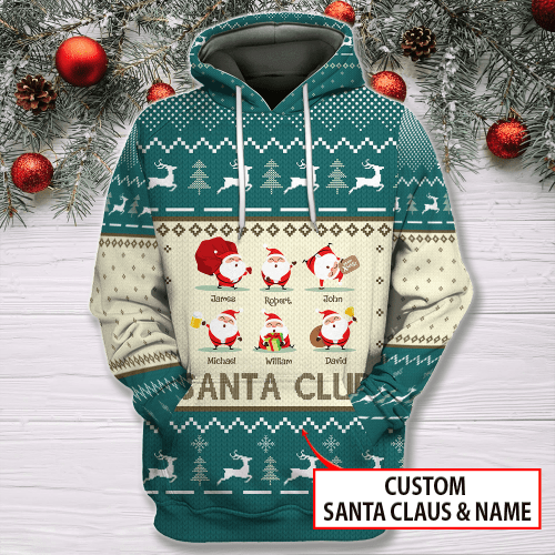Tmarc Tee Santa Club Personalized D All Over Print Hoodie, Unique Christmas Gifts For Group Friends
