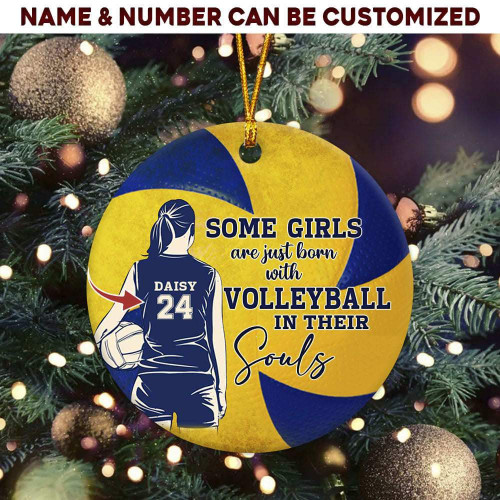 Tmarc Tee Some Girls Are Just Born With Volleyball Ornament, In Their Soul