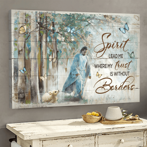 Tmarc Tee Spirit lead me Where my Trust is without Borders Jesus Landscape Canvas Print Wall Art