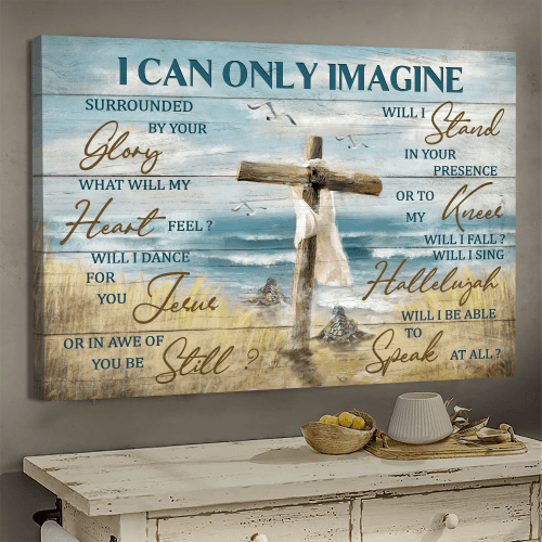 Tmarc Tee Turtle to the ocean I can only imagine Jesus Landscape Canvas Print Wall Art
