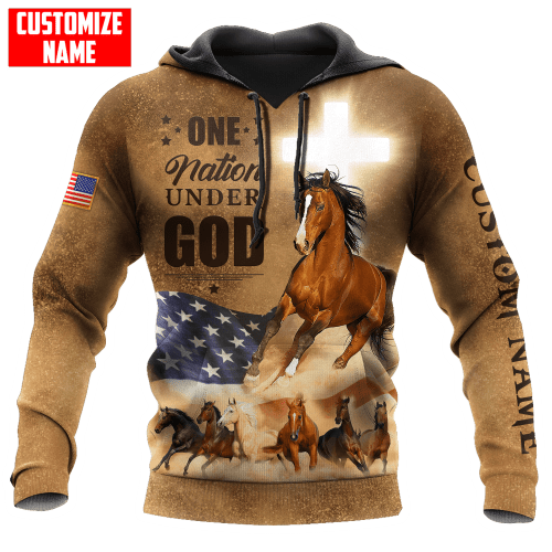 Tmarc Tee Personalized Horse Jesus One Nation Under God Unisex Shirts