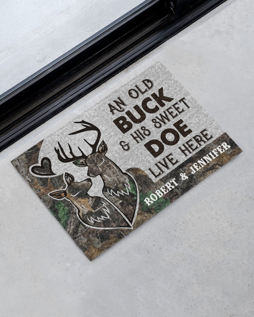 Tmarc Tee Personalized Deer Camo Old Buck Sweet Doe Doormat .CXT