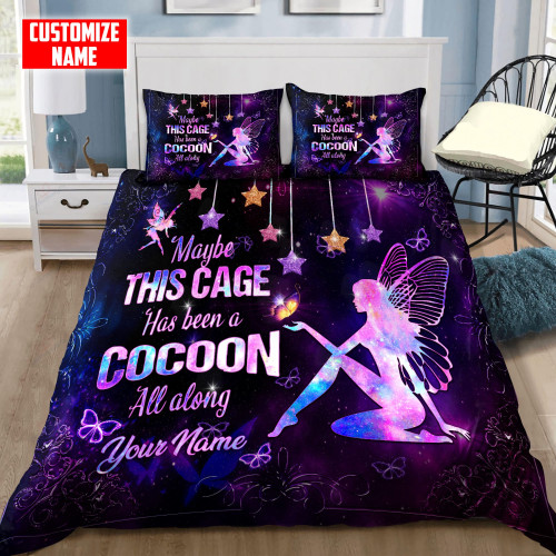 Tmarc Tee Personalized Butterfly Maybe This Cage Has Been A Cocoon Bedding Set ABM