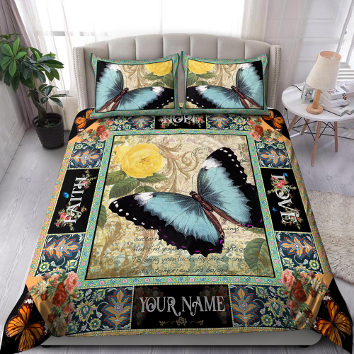 Tmarc Tee Personalized Butterfly Bedding Set NHBM
