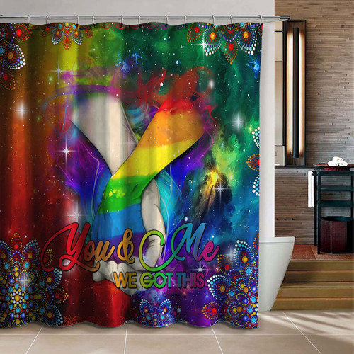 Tmarc Tee You And Me LGBT Pride Shower Curtain