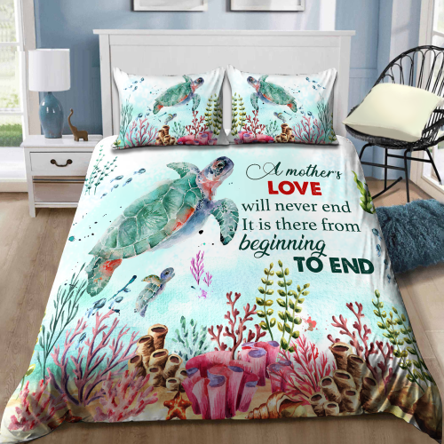 Tmarc Tee A Mother's Love Will Never End Bedding Set To Mom on Mother's Day
