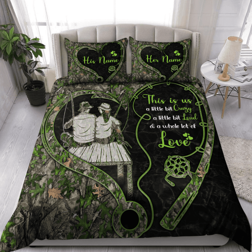 Tmarc Tee Personalized Name Fishing Partners This is us a whole lot of love Bedding Set