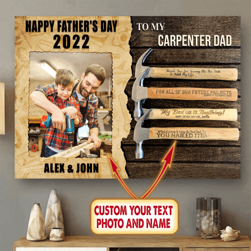 Tmarc Tee Personlized Messages To My Carpenter Dad D Father's Day Poster Gift