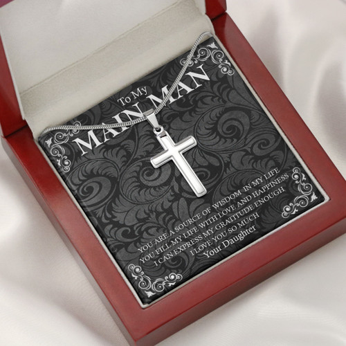 Tmarc Tee To My Main Man Dad Father's Day Best Gift For Dad Cross Necklace