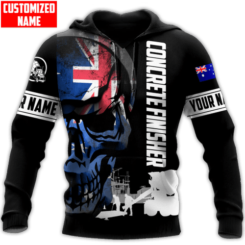 Concrete Finisher Australia Flag Skull Custom name shirts Tmarc Tee NTN15062202