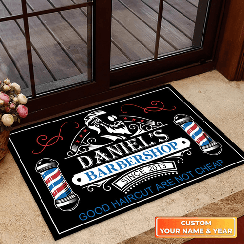 Barber Shop Personalized name Customize Year Doormat Tmarc Tee DM23092224