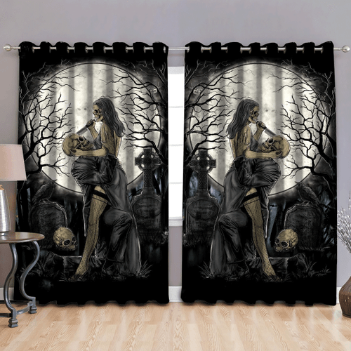 Tmarc Tee Skull Lover 3D All Over Printed Window Curtain KL29092201