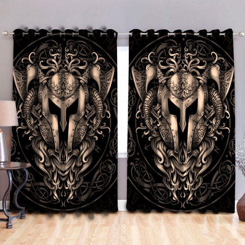 Tmarc Tee Viking Warrior Crest 3D Printed Window Curtain NTN28102201