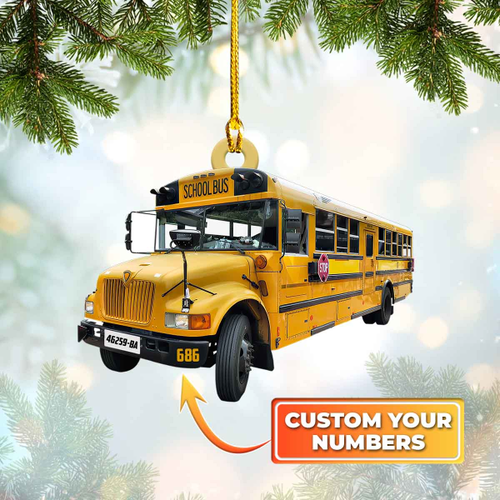 School Bus - Custom number Shaped Ornament Tmarc Tee