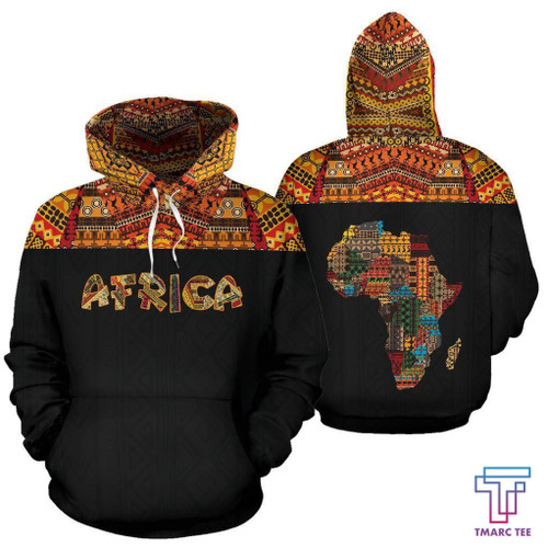 Tmarc Tee Africa Hoodie - African Pattern Horizontal Style