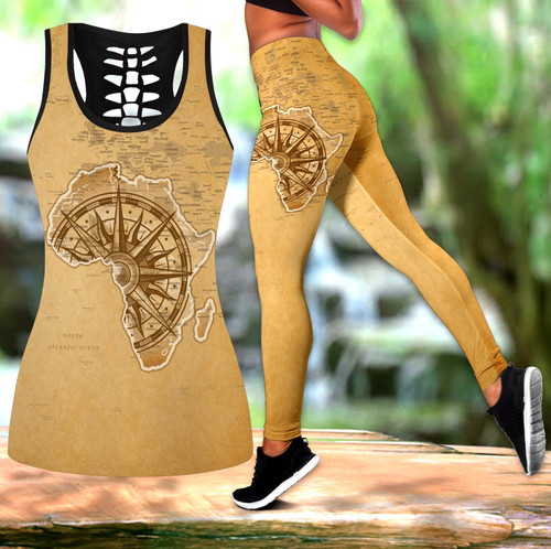 Tmarc Tee African Traditional Pattern D Over Printed Legging & Tank top ML