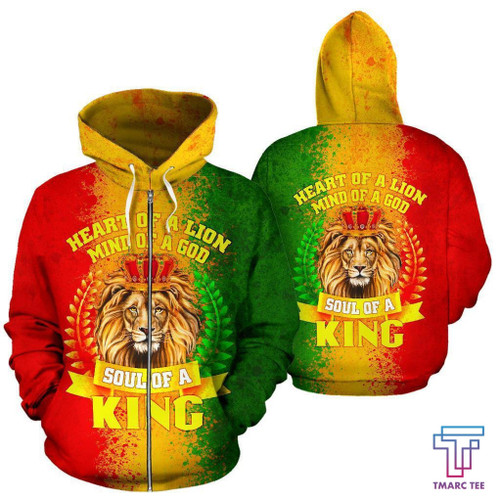 Tmarc Tee African Zip-Up Hoodie - Africa Soul Of A King