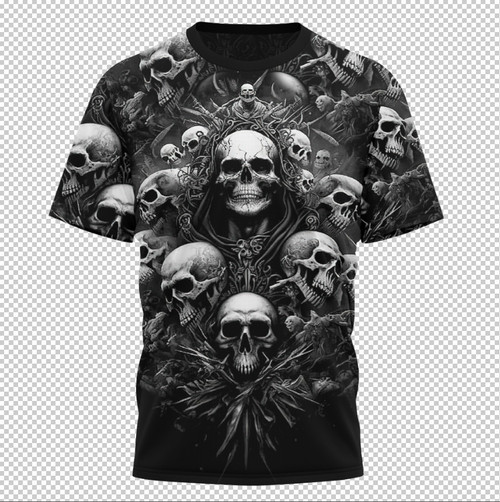 Satanic Skull Pile T-shirt