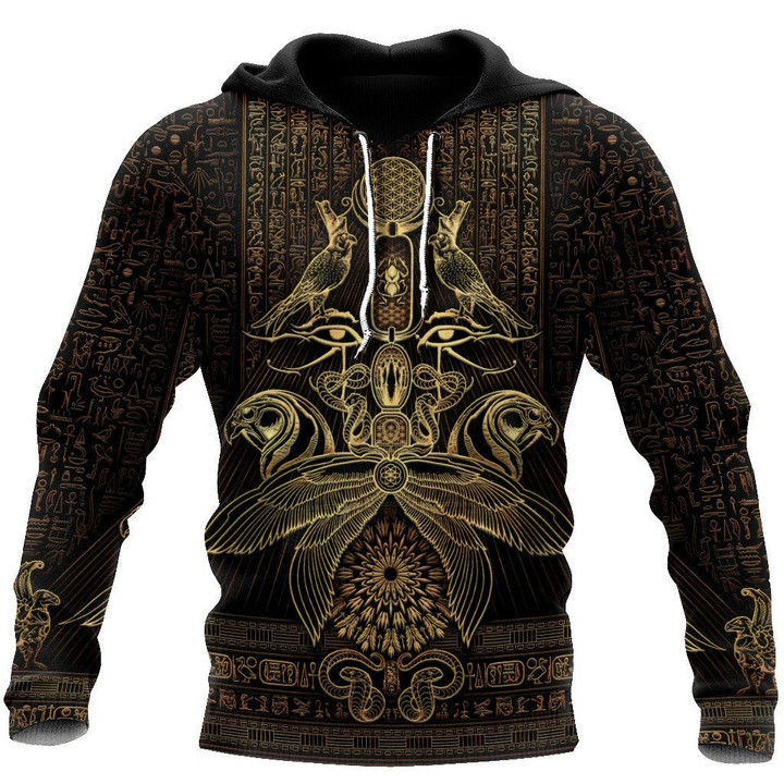 Egypt The Auspices Of Horus Golden All 3D Over Printed Unisex Hoodie ML