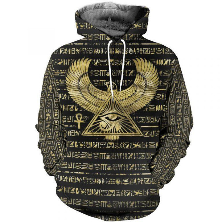 3D Printed Egyptian Eye of Horus and Hieroglyphs Clothes Shirt Hoodie MP120302 - Amaze Style™-Apparel