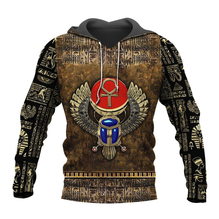 Ancient Egypt Winged Scarab With Ankh 3D All Over Printed Shirt Hoodie For Men And Women MP1003 - Amaze Style™-Apparel